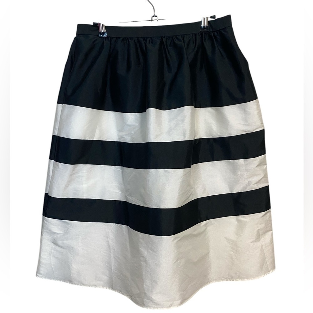 Adrienna Papell - Black & White Stripe Fit & Flare - 8
